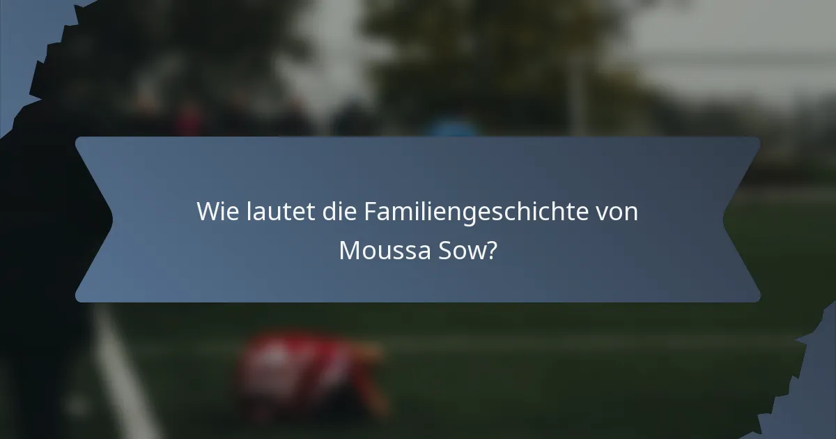 Wie lautet die Familiengeschichte von Moussa Sow?
